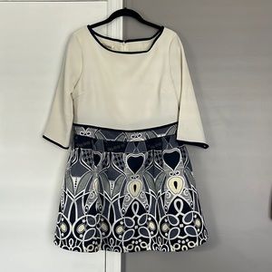Blue and white mini dress